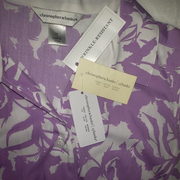 C.J. Banks Floral Button-Up Blouse M – Sleeveless Y2K Cottagecore Vibes - Picture 4 of 9